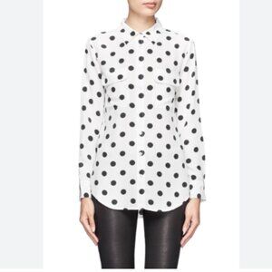 New Equipment Quinne Silk Shirt Blouse white black dot